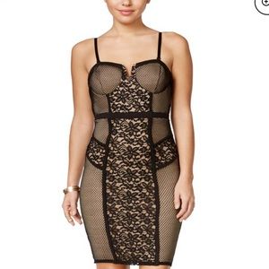 MATERIAL GIRL Black Lace Bodycon Dress